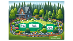 Wildfire defensible zones