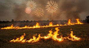fireworks brush fire